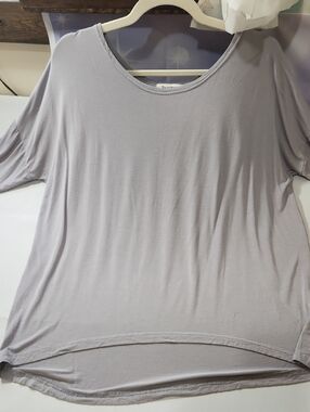 BAMBOO Beige Scoop-Neck 3/4 Sleeve Top